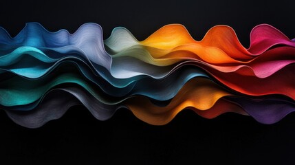 Poster - A colorful piece of fabric is shown in a black background