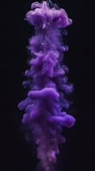 Poster - Purple smoke plume on black background, abstract art concept