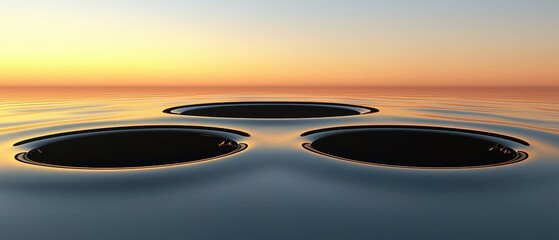 Poster - Rippling water reflection serene lake digital art tranquil environment wide-angle view abstract concept