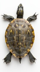 Poster - Top view of a turtle with colorful shell, nature and wildlife concept
