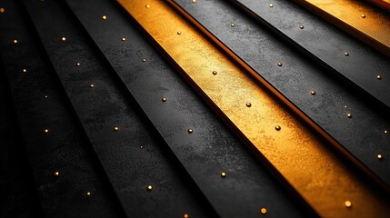 Aufkleber - Stylish dark and gold surface with smooth lines and textured details enhancing modern design aesthetics