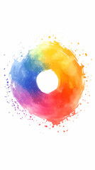 Poster - Colorful watercolor circle, abstract art