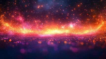 Poster - Abstract Sparkling Glitter Background Orange Pink Purple Glow fire light shine magic night bright   