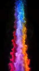 Poster - Colorful explosion of vibrant powder against black background, dynamic motion. Abstract art and color splash concept