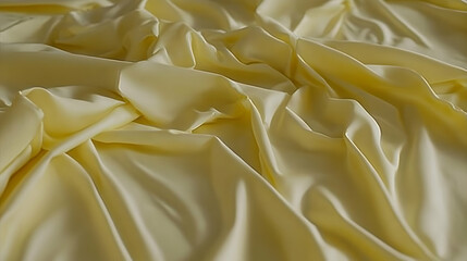 Poster - Draped pale yellow fabric, texture background