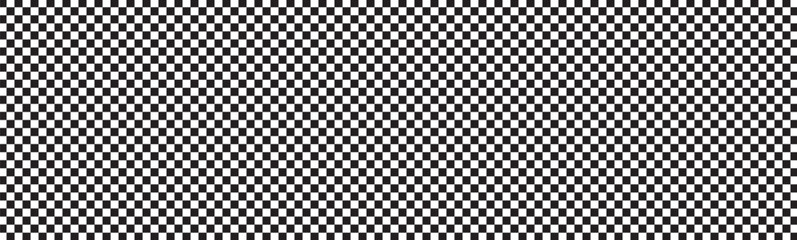 Poster - Black and white checkered pattern . Chess pattern . Black and white square background . Checkered wallpaper. Seamless chessboard design. Square background. Vector illustration. Mosaic ornament.