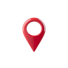 red map pin 3d illustration, representing a location marker with a glossy, rounded design commonly u