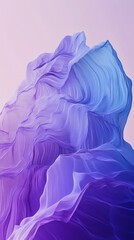 Fototapete - Purple blue geometric shapes stretch and bend in an abstract 3D render with a flowing motion The design features soft gradients and smooth surfaces giving the scene an organic yet structured feel