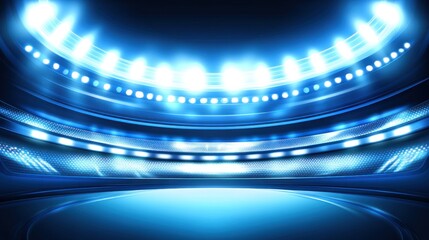 Poster - Bright stadium stage lights, arena background, event backdrop