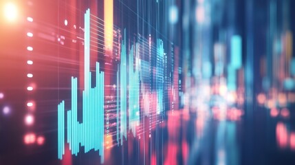 Aufkleber - Cityscape Data Visualization Stock Market Graph