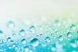 © POV Studio - Teal water droplets on soft surface, blurred background, refreshing design