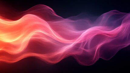 Aufkleber - Abstract flowing colorful waves on dark background, energy and motion concept