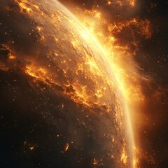 Fototapete - Most advanced space world golden creator