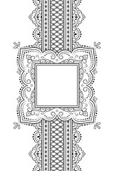 Wall Mural - frame in eastern tradition. stylized with henna tattoos decorative pattern for decorating covers for