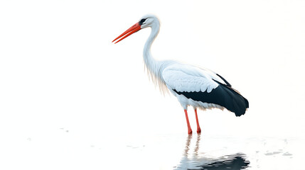 white stork ciconia in a nest