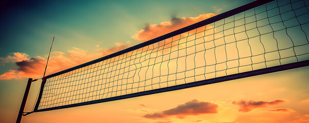 Sunset Volleyball Net, Beach Sport