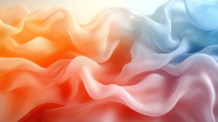 Poster - Soft flowing gradient fabric with warm and cool colors, abstract art concept
