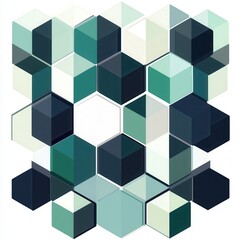 Poster - Modern hexagonal geometric pattern, sleek design, transparent background, ideal for digital projects and graphic design applications
