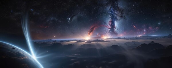 Wall Mural - majestic galaxies in the infinite expanse of space , cosmos, infinite, universe