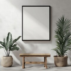 Poster - Wall-mounted display mock-up, blank design, transparent background, ideal for showcasing digital content or advertisements, versatile and modern