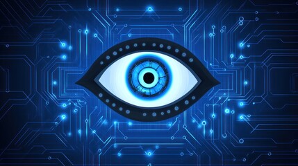 Aufkleber - digital eye surveillance circuit board