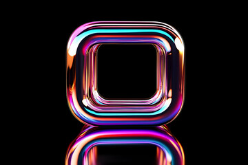 Poster - Neon Square 3D Illustration