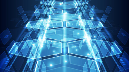 Poster - Abstract technology background with hexagons. Vector illustration. Eps 10.