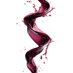 Wall Mural - A swirling stream of deep red liquid, dynamically splashing and twisting, showcasing fluid motion and vivid color.