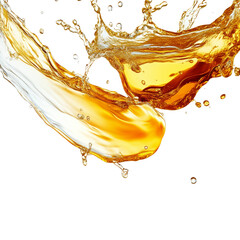 A dynamic splash of golden liquid against a black background, showcasing movement and energy.