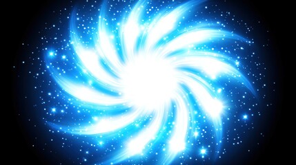 Poster - Glowing blue spiral galaxy background design