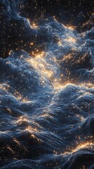 Wall Mural - stunning cosmic waves illuminated by stars drifting through the vast universe