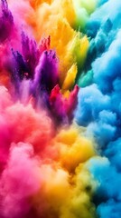 Poster - Vibrant burst of colorful powder in motion, abstract explosion. Art and creativity concept