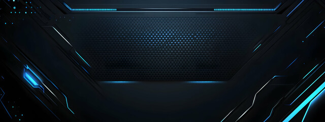 Poster - Black and blue background with dots, gradient