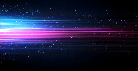 Poster - Abstract digital background with glowing blue and pink lines