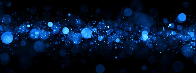 Poster - Abstract blue dots on a dark background, a technology