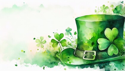 Wall Mural - St Patrick's Day celebration concept, copy space on a side