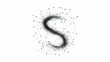 © FEEZAN ALI - A simple, minimalistic low-poly line art network of dots and lines connecting to each other in the shape of an S on a white background
