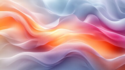 Poster - Abstract colorful flowing waves with gradient hues, artistic background. Modern art and creativity concept