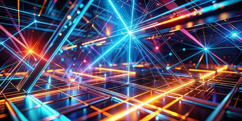 Aufkleber - Abstract Futuristic Technology Lines: High-Resolution Background Image