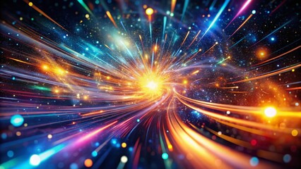 Aufkleber - Abstract Glowing Particle Background: Long Exposure Digital Art
