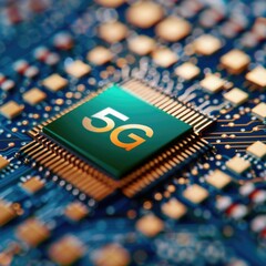 Poster - A close-up of a microchip featuring the 