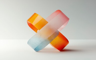 Poster - Colorful translucent ribbons intertwined in a dynamic abstract composition showcasing artistry and creativity