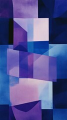 Poster - abstract geometric pattern with purple and blue tones, modern art concept