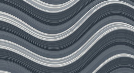 Poster - Abstract Grey Wavy Lines: A mesmerizing abstract pattern featuring undulating, flowing lines in shades of grey, creating a sense of movement and dynamism. The smooth.