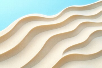 Canvas Print - Abstract wave patterns on sand with a contrasting blue background