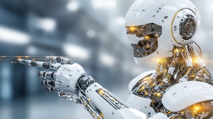 Poster - Exploring robothuman society a harmonious integration of technology and humanity in a futuristic environment