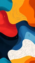 Leinwandbilder - Colorful abstract design featuring fluid shapes and vibrant hues, ideal for modern backgrounds and creative projects