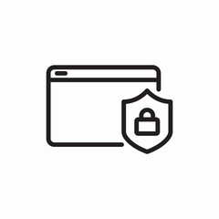 Poster - browser security shield icon vector sign