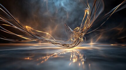 Leinwandbilder - Dynamic light lines shift direction abstract art installation digital artwork studio environment close-up view modern concept