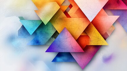 Poster - Vibrant triangular patterns abstract art digital design colorful gradient creative background contemporary aesthetic